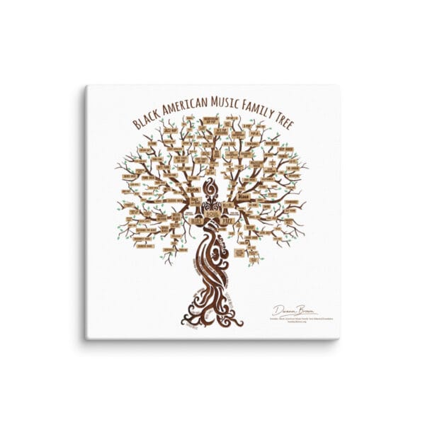 Black American Music Family Tree Canvas