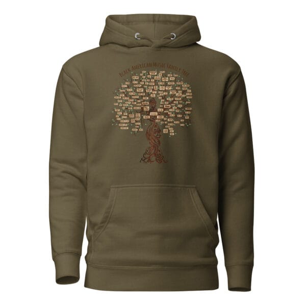 unisex-premium-pullover-hoodie-military-green-front-6a699b03dacc5.jpg Black American Music Family Tree Unisex Hoodie