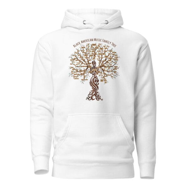 unisex-premium-pullover-hoodie-white-front-6a699b0406446.jpg Black American Music Family Tree Unisex Hoodie