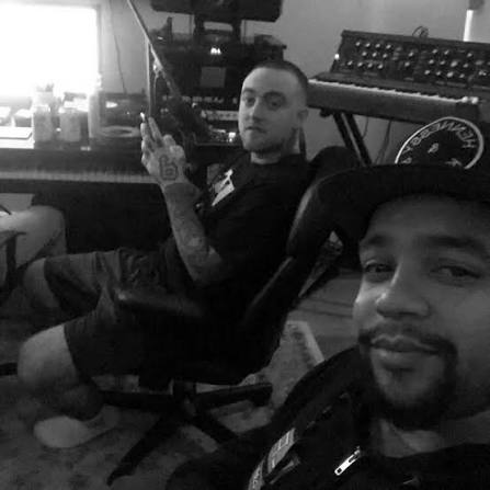 Taylor Graves in the studio with Mac Miller