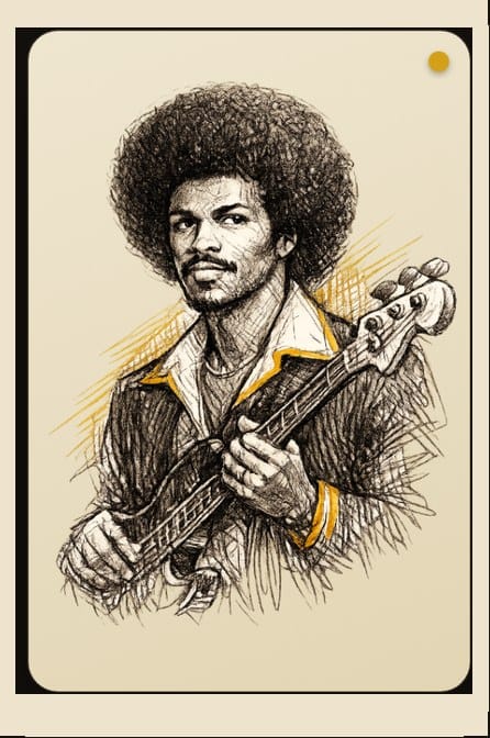 Illustrated portrait of SOLAR Records producer Leon Sylvers III